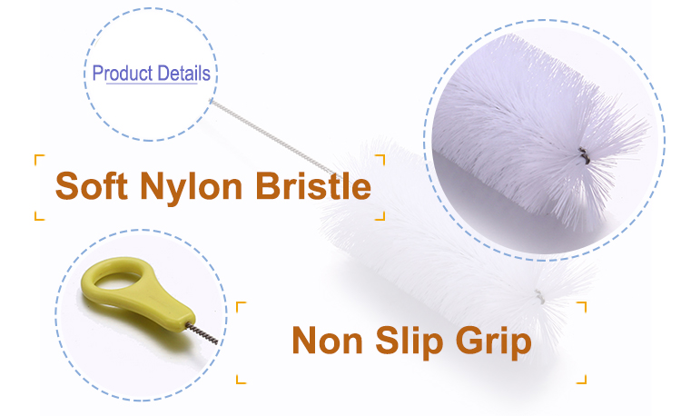 Soft Nylon Bristle Baby Bottle Brushes
