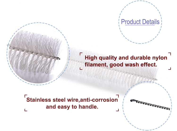 High Quality Durable Nylon Glass Bottle Cleaning Brush