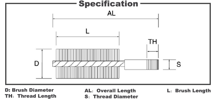 Miniature Deburring Tube Brush specification