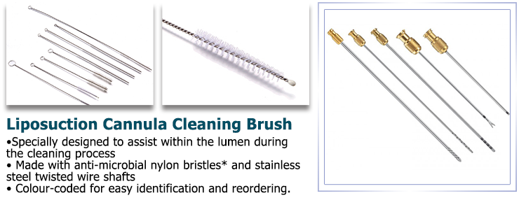 Anti-microbial Nylon Liposuction Cannula Cleaning Brushes