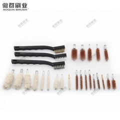 22, 223, 45, 6.5, 5.56, 30-06 Bore Cotton Nylon Brass Wire Gun Cleaning Brushes Set