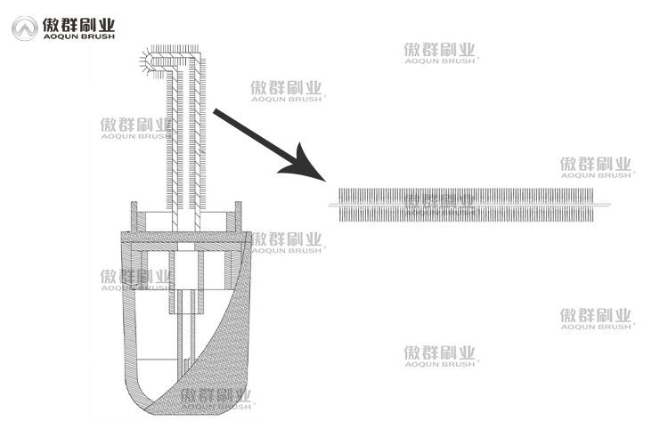 E-cigarette cleaning brush drawing