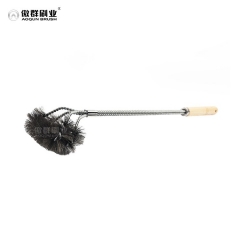 Grill Brush and Scraper for Barbecue | Wooden Handle and Replaceable Stainless Steel Bristles Head