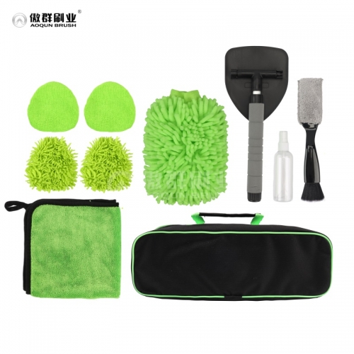 Glass Cleaner Tool, Car Interior Cleaning Kit, Car Detailing Kit Interior Cleaner with Detailing Brush Set, Gray Auto Detailing Supplies & Accessories