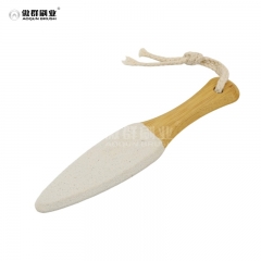 Bamboo Shower Brush with Curved Long Handle, Exfoliating Back Scrubber with Natural Bristles for Men & Women, Back Exfoliator Body Washer for Bath or Dry Brushing