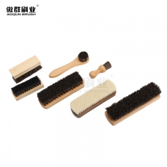 Shoe Polish Brush Set | Long Handle Brush | Leather Shoes Boot Cleaning | Horse Hair Bristle