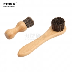 Shoe Polish Brush Set | Long Handle Brush | Leather Shoes Boot Cleaning | Horse Hair Bristle